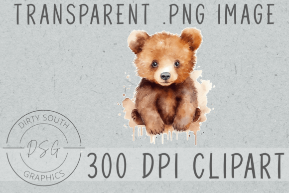 Download Watercolor Baby Brown Bear Cub - Brown bear Collection