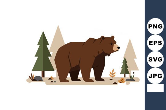 Download Brown Bear Walking in Forest with Pine T - Brown bear Collection