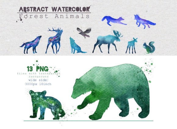 Download Watercolor Woodland Animal Silhouettes - Premium Bundle