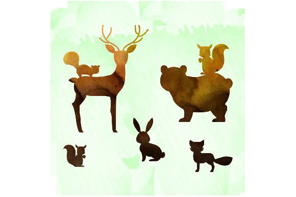 Download Watercolor Woodland Animal Silhouettes - Premium Bundle