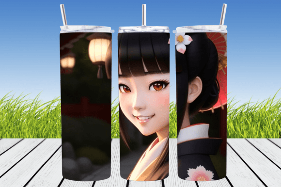 Download Japanese Kimono Girl Tumbler Wrap - Kimono girl Collection