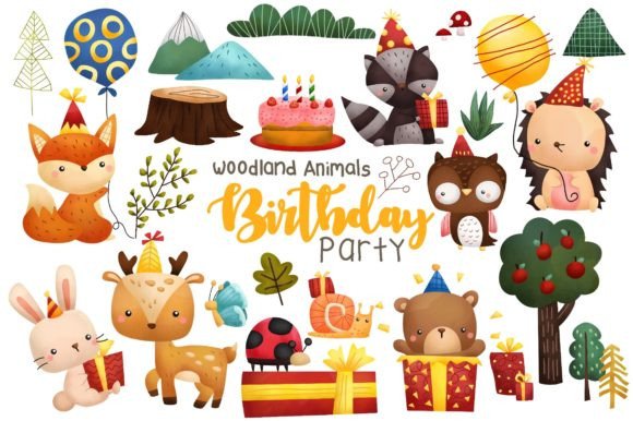 Download Watercolor Woodland Animal Birthday - Premium Resources