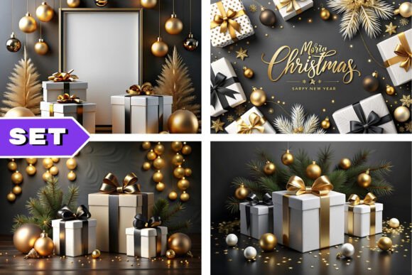 Download New Year's Gold Box Card Christmas - Premium Resources